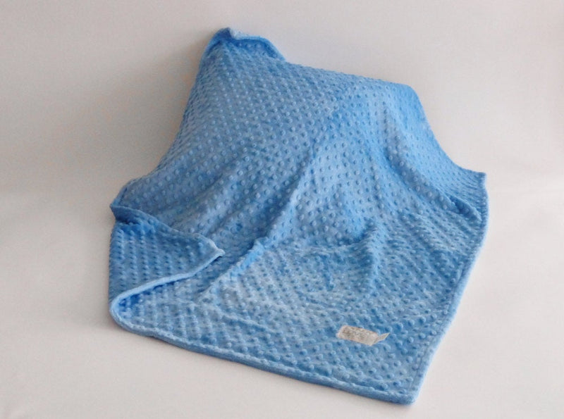 Baby Boy Blanket Blue Minky Dot - Cyndy Love Designs