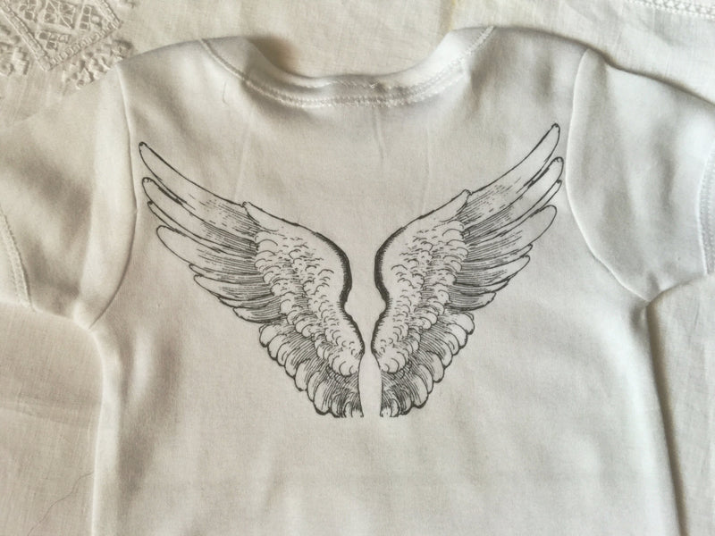 Cute Baby Bodysuit- Angel Wings, boy, girl - Cyndy Love Designs