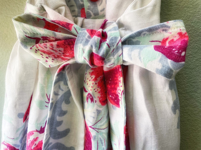 Dress, White Strawberry Vintage Tablecloth Dress, Size 5, Antique Cotton Fabric, OOAK - Cyndy Love Designs