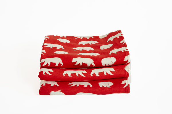 Organic Cotton Baby Blanket | Bear Print Natural Baby Blanket - Cyndy Love Designs