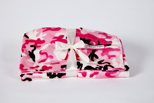 Baby Blanket Pink Camouflage - Cyndy Love Designs