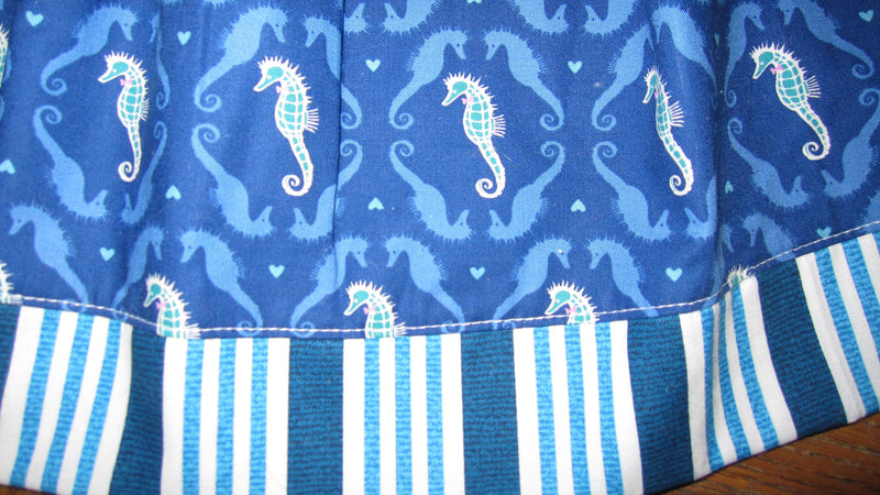 Little Girls Blue Seahorse Summer Beach Dress - Cyndy Love Designs
