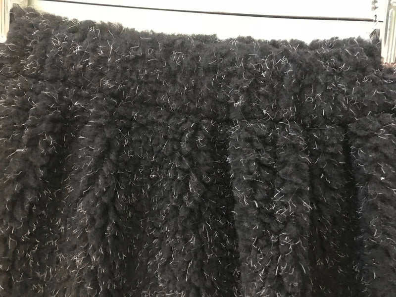 Little Girls Skirt Black Berber fleece with Faux Fur Leopard Trim, Size 10, Size 8 - Cyndy Love Designs