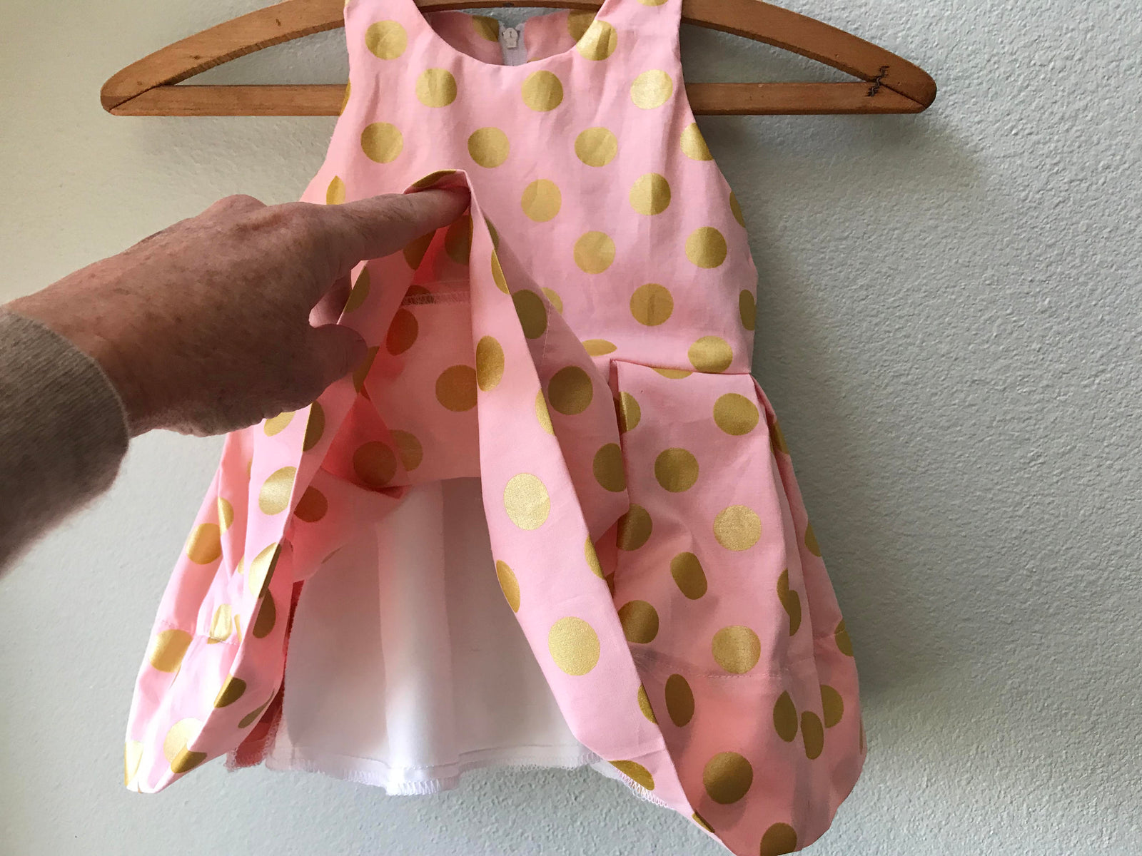 Dress Pink and Gold Polka Dot Girls Special Occasion Dress 4