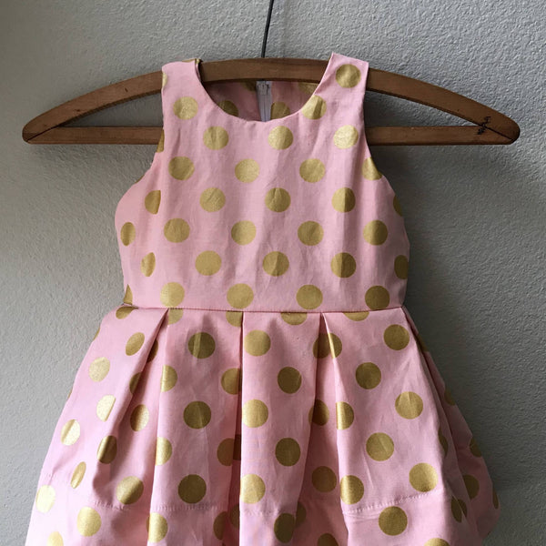 Dress Pink and Gold Polka Dot Girls Special Occasion Dress – Cyndy Love  Designs