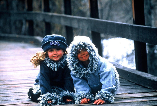 Kids Hooded Pullover Jacket in Polar Fleece with Faux Mongolian Fur Trim - Cyndy Love Designs