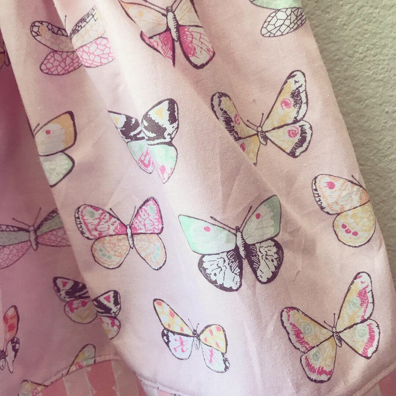 Little Girls Pink Butterfly Print Dress, Summer Girls Dress - Cyndy Love Designs