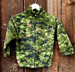 Kids Camouflage Green Fleece Zipper Jacket - Cyndy Love Designs