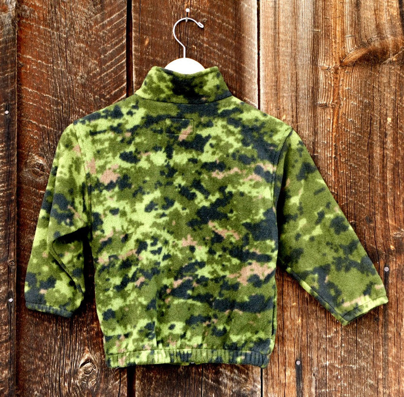Kids Camouflage Green Fleece Zipper Jacket - Cyndy Love Designs