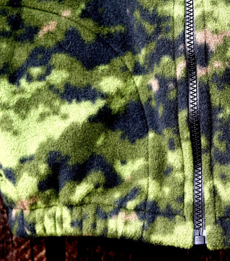 Kids Camouflage Green Fleece Zipper Jacket - Cyndy Love Designs