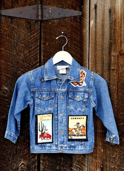 Denim Jean Jacket with Rodeo and Cowboy Appliques - Cyndy Love Designs