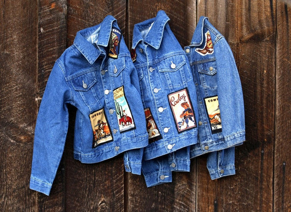 Denim Jean Jacket with Rodeo and Cowboy Appliques - Cyndy Love Designs