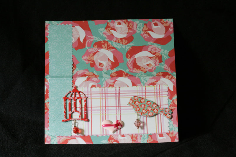 Checkbook Cover Vinyl Unique Handmade Bird Cage - Cyndy Love Designs