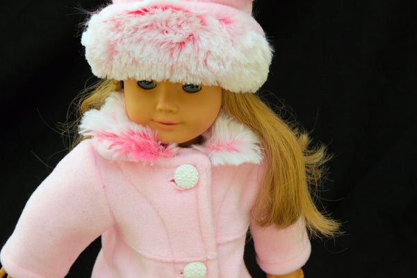Girl Doll American Designer Clothes Coat and Hat Set for 18" Doll Fits - Cyndy Love Designs