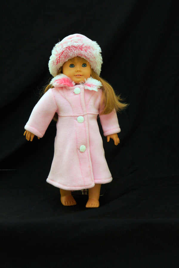 Girl Doll American Designer Clothes Coat and Hat Set for 18" Doll Fits - Cyndy Love Designs
