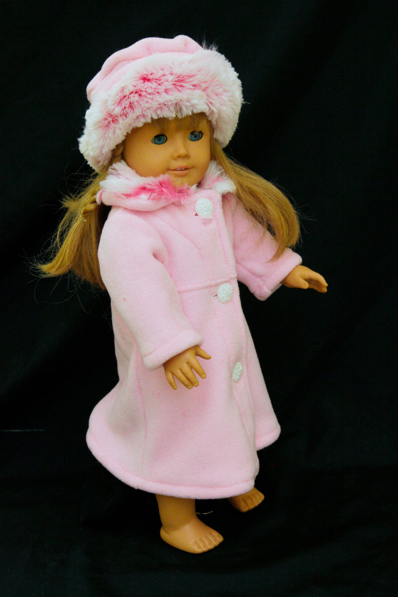 Girl Doll American Designer Clothes Coat and Hat Set for 18" Doll Fits - Cyndy Love Designs