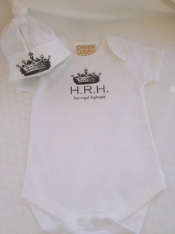 Baby Girl Bodysuit, TShirt for HRH "Her Royal Highness" - Cyndy Love Designs