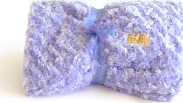 Luxurious Baby Blanket Lavender Rose Print - Cyndy Love Designs