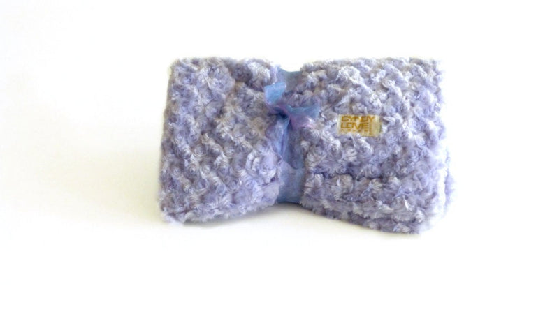 Luxurious Baby Blanket Lavender Rose Print - Cyndy Love Designs