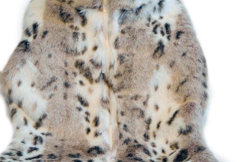 Girls Faux Fur Vest Snow Leopard Print - Cyndy Love Designs