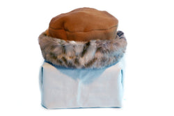Girls Kids Winter Hat Fleece with Snow Leopard Faux Fur Trim - Cyndy Love Designs