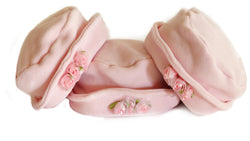 Girls Hat  Polar Fleece Pink with Pink Roses - Cyndy Love Designs