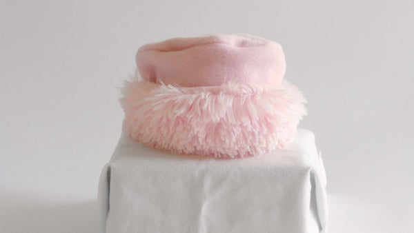 Girls Pink Hat  Polar Fleece with Pink Faux Fur Trim - Cyndy Love Designs