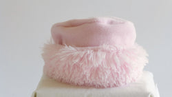 Girls Pink Hat  Polar Fleece with Pink Faux Fur Trim - Cyndy Love Designs