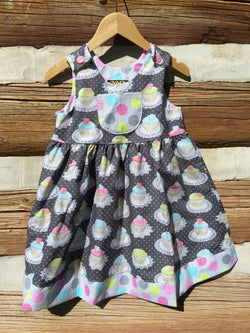 Little Girls Dress, Birthday Dress, Birthday Cakes Sundress - Cyndy Love Designs