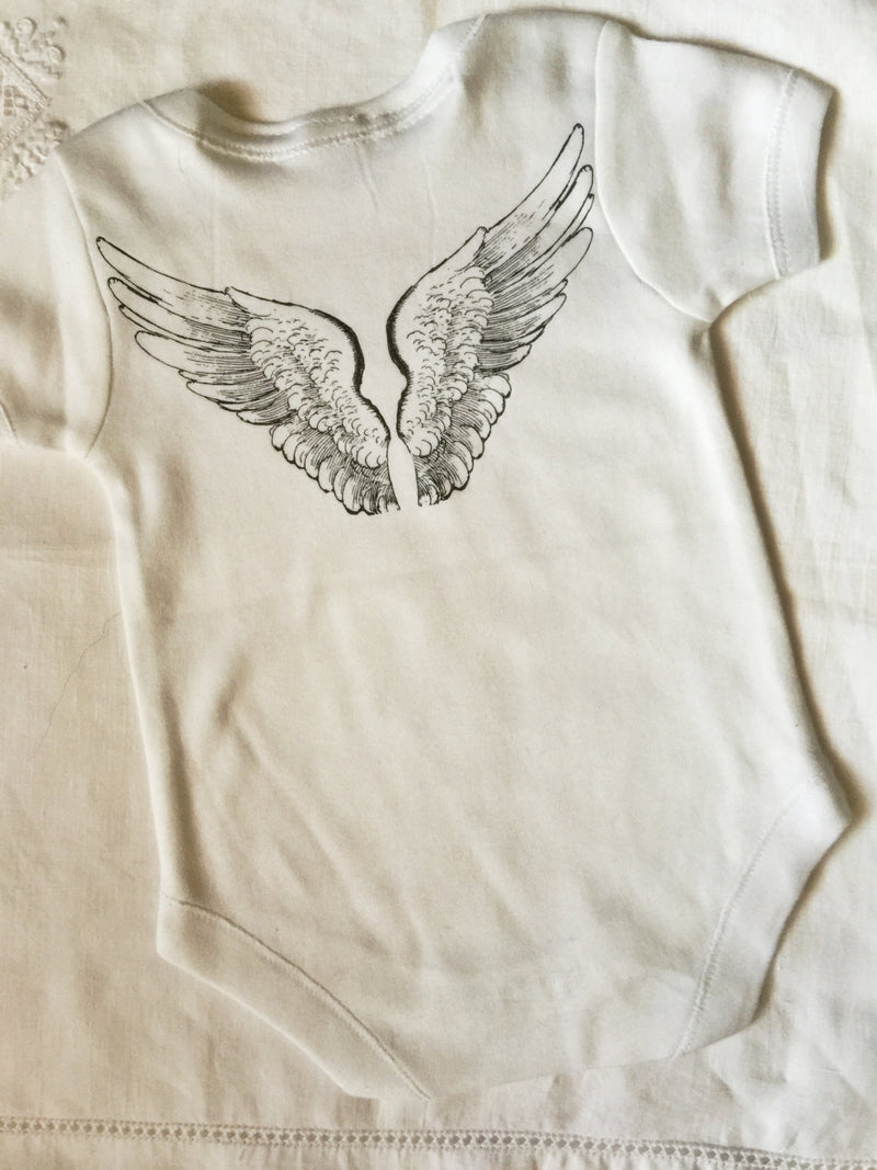 Cute Baby Bodysuit- Angel Wings, boy, girl - Cyndy Love Designs