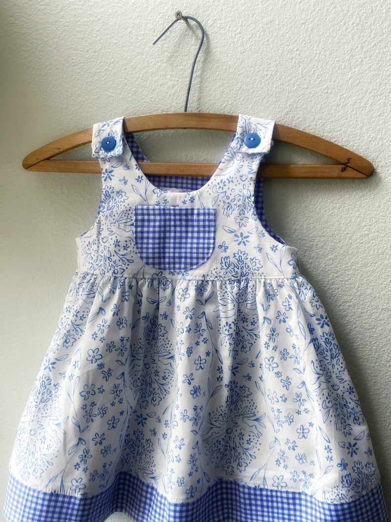 Dress, Blue Bunny Dress, Cotton, Summer Girls Dress - Cyndy Love Designs