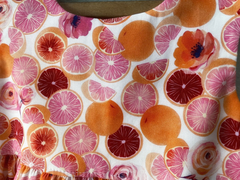Dress, Pink Grapefruit Cotton Girls Sundress - Cyndy Love Designs