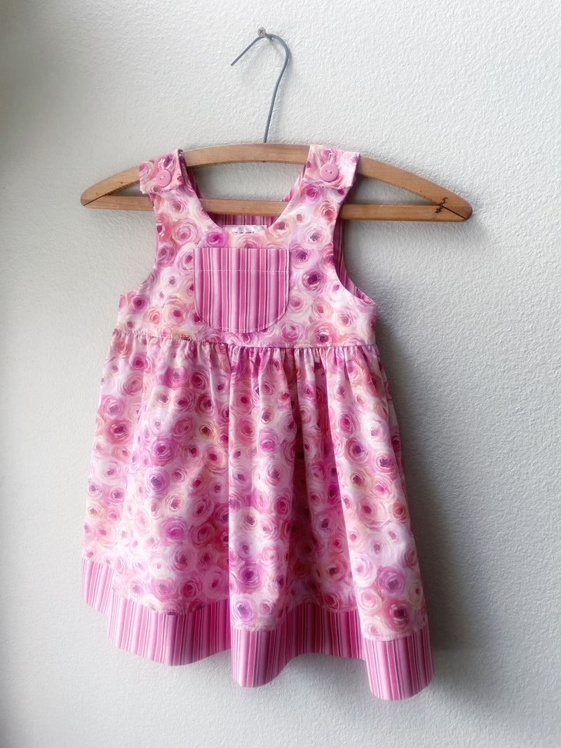 Dress, Pink Rose Cotton Girls Sundress - Cyndy Love Designs