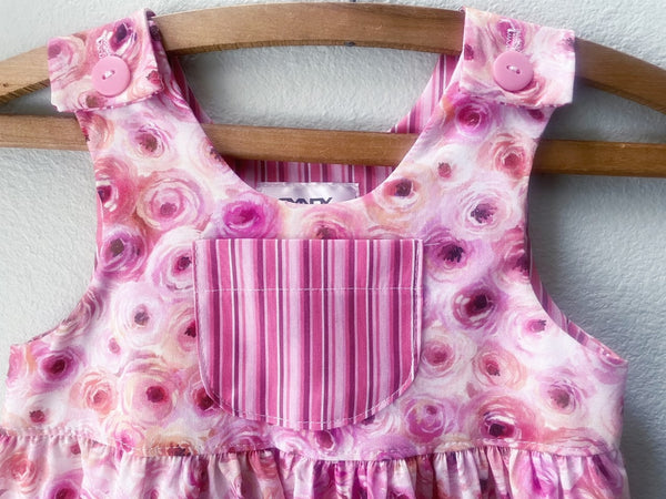 Dress, Pink Rose Cotton Girls Sundress - Cyndy Love Designs