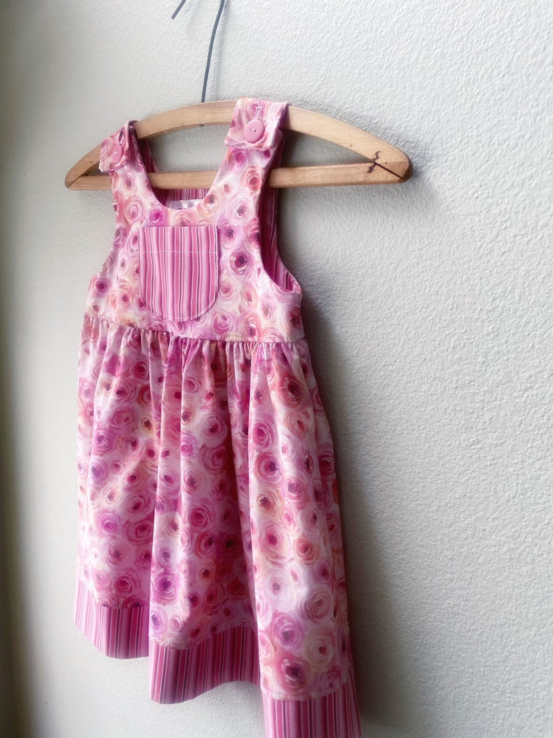 Dress, Pink Rose Cotton Girls Sundress - Cyndy Love Designs