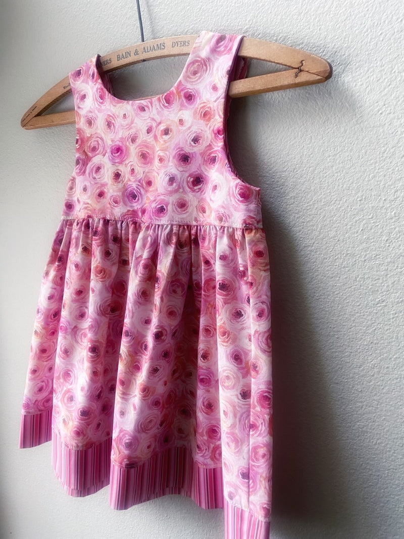 Dress, Pink Rose Cotton Girls Sundress - Cyndy Love Designs