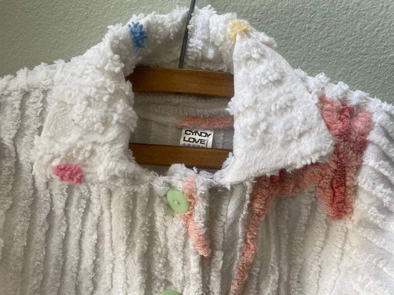 Jacket, Pink Chenille Summer Quilt Cotton Girls Coat - Cyndy Love Designs