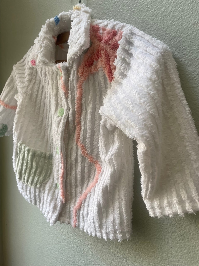 Jacket, Pink Chenille Summer Quilt Cotton Girls Coat - Cyndy Love Designs