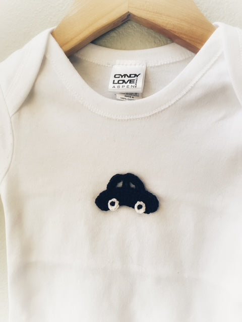 Bodysuit Navy Car Crochet Infant Baby - Cyndy Love Designs